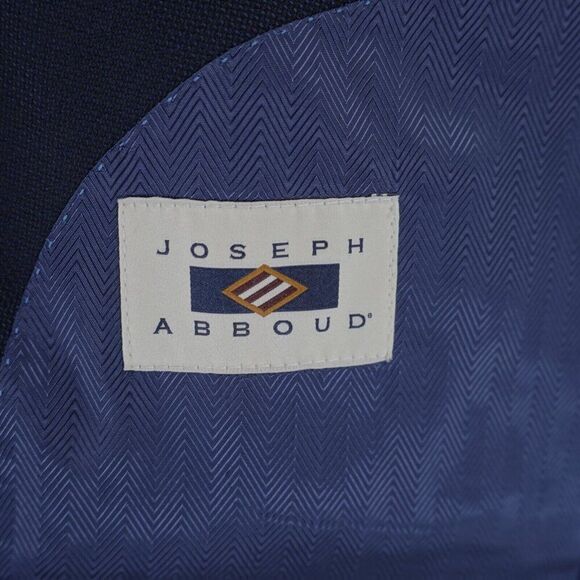 Joseph Abboud Reda Super 100s Wool Blue Basketweave 2 Silver Button Blazer 44S - Picture 9 of 14